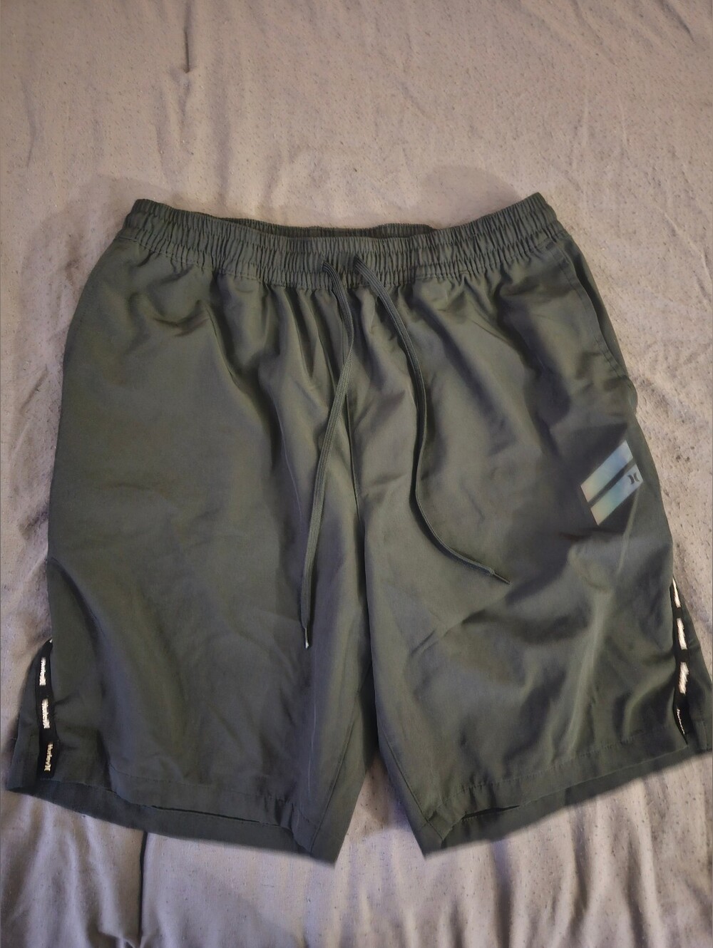 Hurley Olive Green Performance Drawstring Shorts